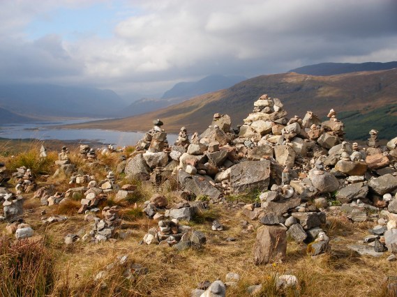 Loch Loyne, Scotland, cairns